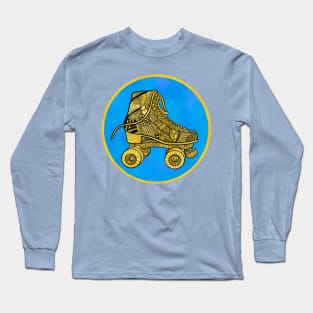 Yellow Skate Zentangle Long Sleeve T-Shirt